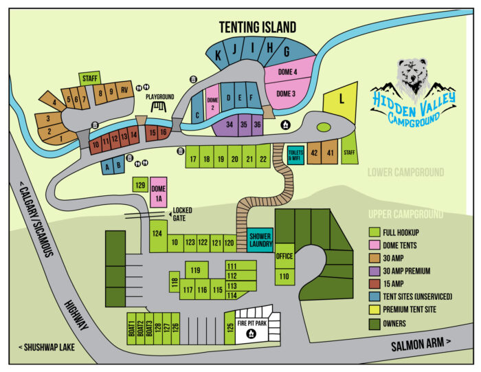 Map – Hidden Valley Dome & RV Park